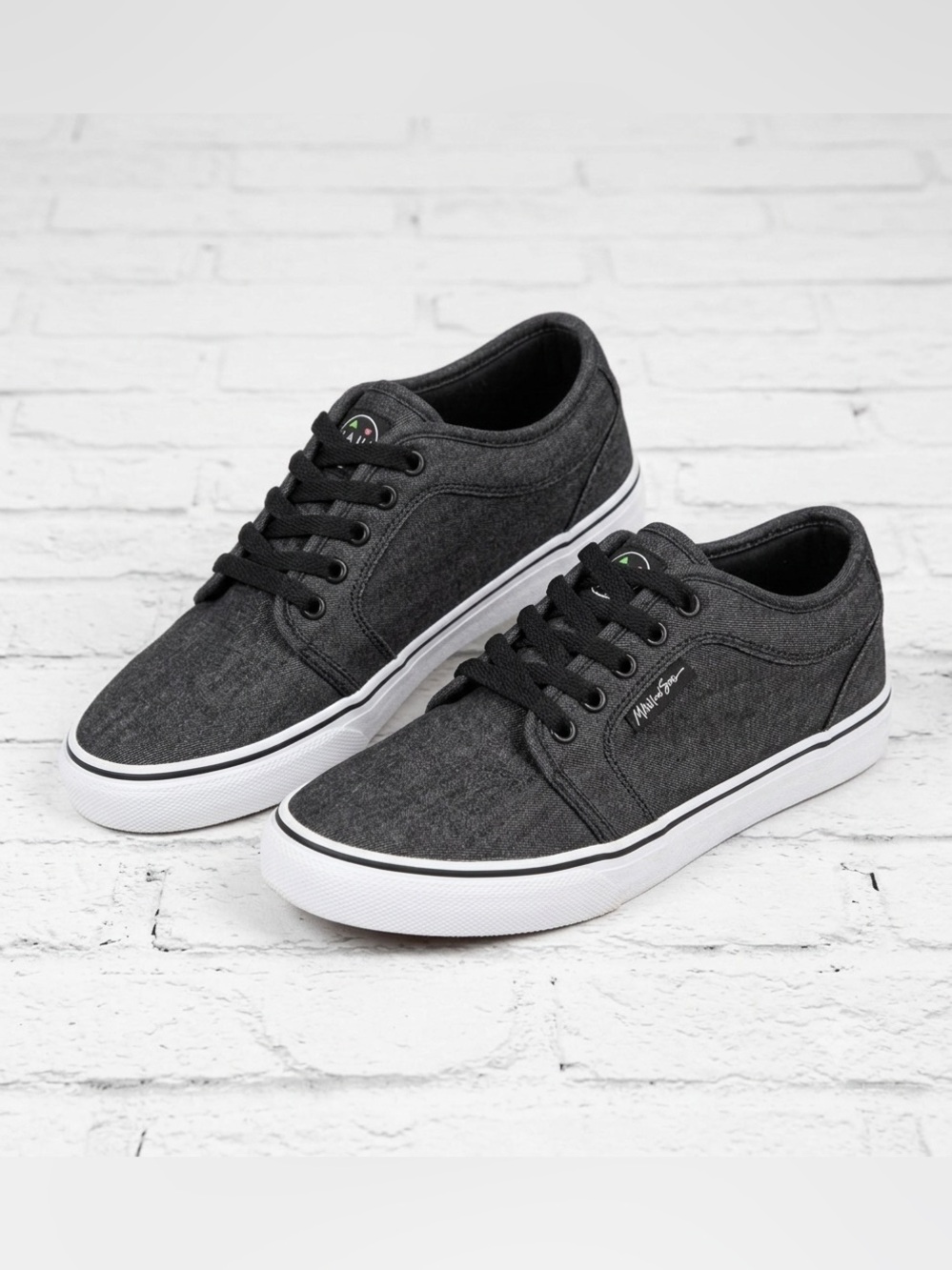 Maui and Sons Charcoal Denim Canvas Low Top Skate Shoes Sneakers Mens Size 8